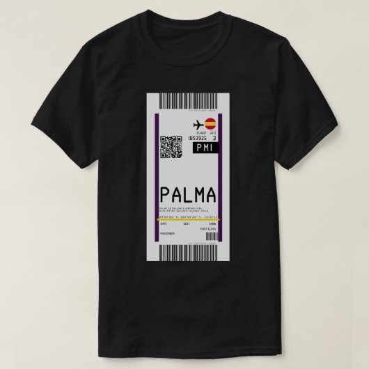 マヨルカ空港(PMI)搭乗券リクロール Tシャツ (デザイン正面)
