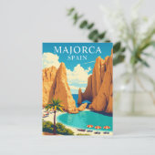 マヨルカ，スペインビーチ旅行ヴィンテージ ポストカード (スタンド正面)