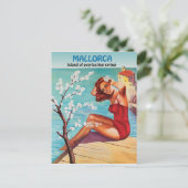 マヨルカ、永遠の春、海岸の女の子 ポストカード (スタンド正面)