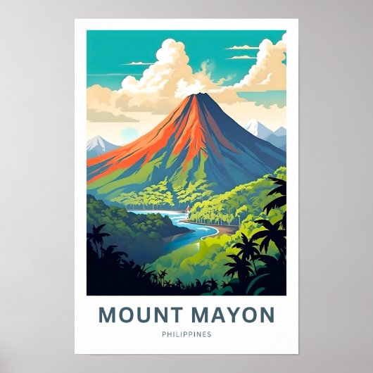 マヨン山フィリピン旅行印刷 ポスター (正面)