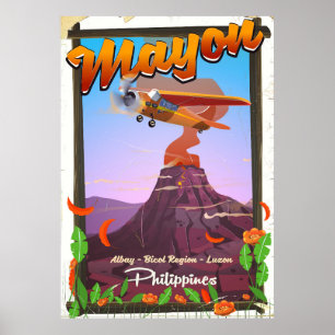 マヨン火山フィリピンアドベンチャーポスター ポスター