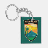 マヨン火山フィリピン旅行アートヴィンテージ キーホルダー (正面左)