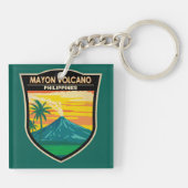 マヨン火山フィリピン旅行アートヴィンテージ キーホルダー (裏面)