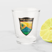 マヨン火山フィリピン旅行アートヴィンテージ ショットグラス (正面)