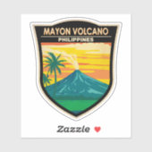 マヨン火山フィリピン旅行アートヴィンテージ シール (シート)