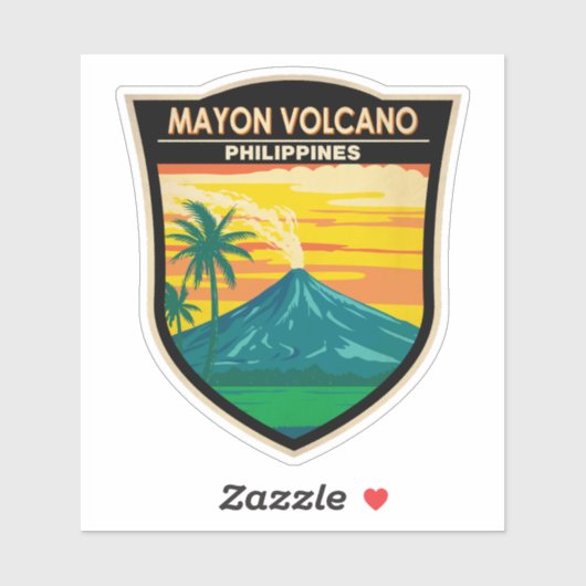 マヨン火山フィリピン旅行アートヴィンテージ シール (シート)