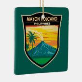 マヨン火山フィリピン旅行アートヴィンテージ セラミックオーナメント (右)