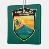 マヨン火山フィリピン旅行アートヴィンテージ セラミックオーナメント (左)