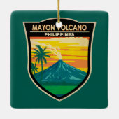 マヨン火山フィリピン旅行アートヴィンテージ セラミックオーナメント (裏面)