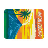 マヨン火山フィリピン旅行アートヴィンテージ マグネット (横)