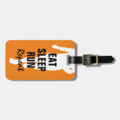 マラおもしろいソンランナーの旅行ラゲッジタグ ラゲッジタグ (正面横)