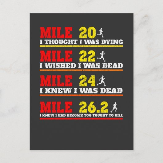 マラおもしろいソン・ランナー・ランニングアンディングス・ジョーク ポストカード (正面)