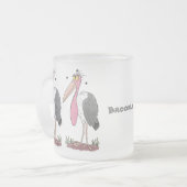 マラおもしろいボウの風刺漫画 フロストグラスマグカップ (正面左)