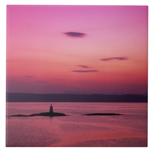 マライグからスカイ島の夕日 タイル (正面)