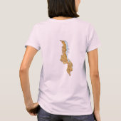 マラウイの旗と地図とテキストのTシャツ Tシャツ (裏面)