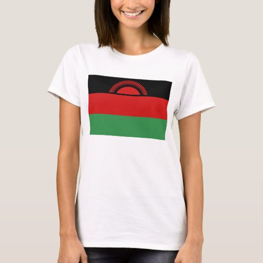 マラウイの旗と地図Tシャツ Tシャツ (正面)