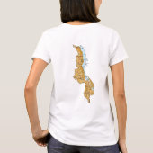 マラウイの旗と地図Tシャツ Tシャツ (裏面)