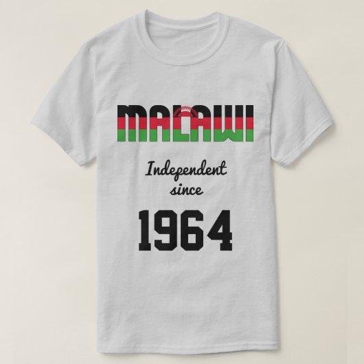マラウイフラッグインディペンデンスお祝い Tシャツ (デザイン正面)