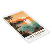 マラウイラフサンセットトラベルアートヴィンテージ マグネット (右側)
