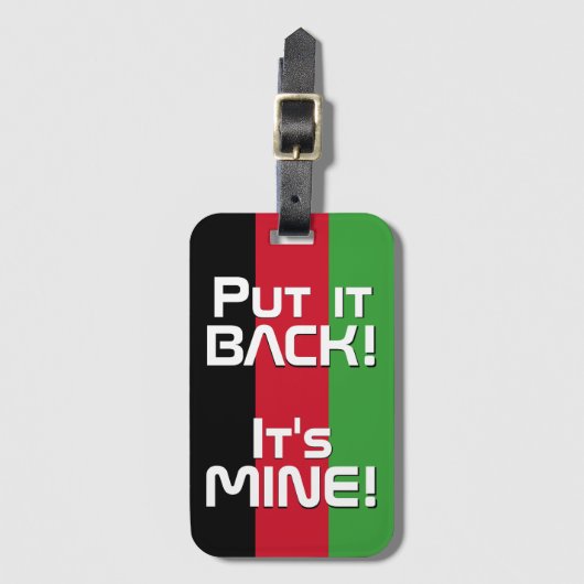 マラウイ国旗おもしろい国 ラゲッジタグ (正面縦)