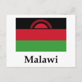 マラウイ国旗と名前 ポストカード (正面)
