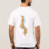 マラウイ国旗と地図Tシャツ Tシャツ (裏面)
