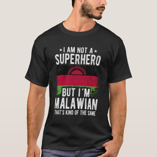 マラウイ国旗の発生元Iamマラウイ Tシャツ (正面)