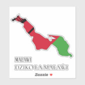 マラウイ国旗魅力的の愛国地図 シール (シート)