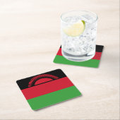 マラウイ国旗 スクエアペーパーコースター (インサイチュ)