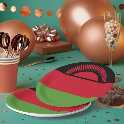 マラウイ国旗 ペーパープレート (複数)