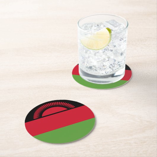 マラウイ国旗 ラウンドペーパーコースター (インサイチュ)