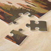 マラウイ湖アフリカ旅行ヴィンテージ ジグソーパズル (側面)