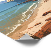 マラウイ湖アフリカ旅行ヴィンテージ ポスター (角)