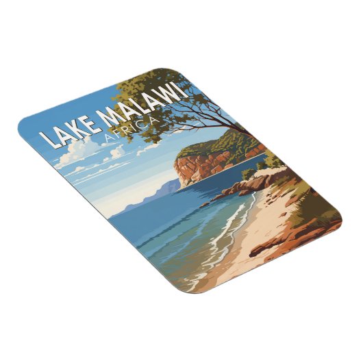 マラウイ湖アフリカ旅行ヴィンテージ マグネット (右側)