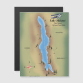 マラウイ湖、旅行ポスターマッププリント (正面/裏面)