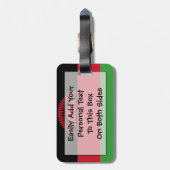 マラウイ簡単ID個人用フラグ ラゲッジタグ (裏面縦)