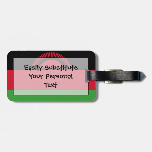マラウイ簡単ID個人用フラグ ラゲッジタグ (裏面横)