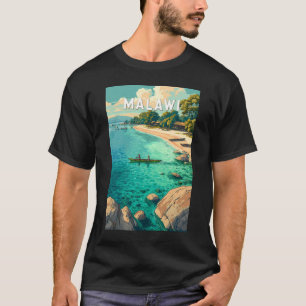 マラウイ イラスト トラベル アート ヴィンテージ Tシャツ