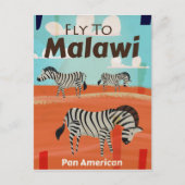 マラウヴィンテージ旅行ポスター ポストカード (正面)