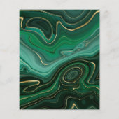 マラカイトおよび金ゴールドストラタアガテ結婚式招待状 チラシ (裏面)