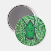 マラカイトの美しいグリーンビートル マグネット (正面/裏面)