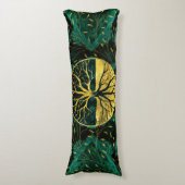 マラカイトのYggdrasil金生命の樹 ボディピロー (正面縦)