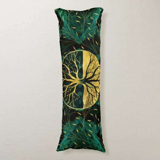 マラカイトのYggdrasil金生命の樹 ボディピロー (正面縦)