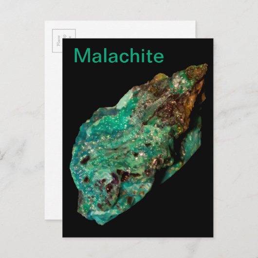 マラカイトグリーンミネラルロック自然写真 ポストカード (正面/裏面)
