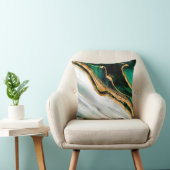 マラカイト緑色水彩及び金ゴールド クッション (椅子)