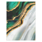 マラカイト緑色水彩及び金ゴールド テーブルクロス (正面)