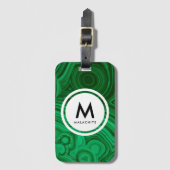 マラカイト鉱物モノグラム ラゲッジタグ (正面縦)
