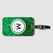 マラカイト鉱物モノグラム ラゲッジタグ (正面横)