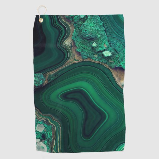 マラカイトCu6CO3(OH)2 ゴルフタオル (正面)