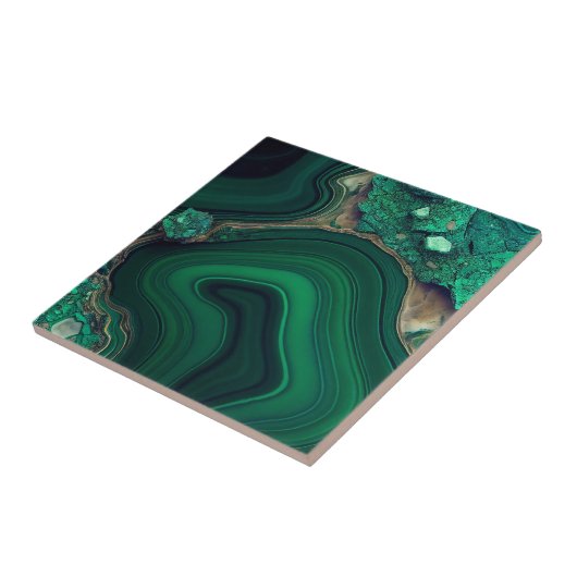 マラカイトCu6CO3(OH)2 タイル (側面)